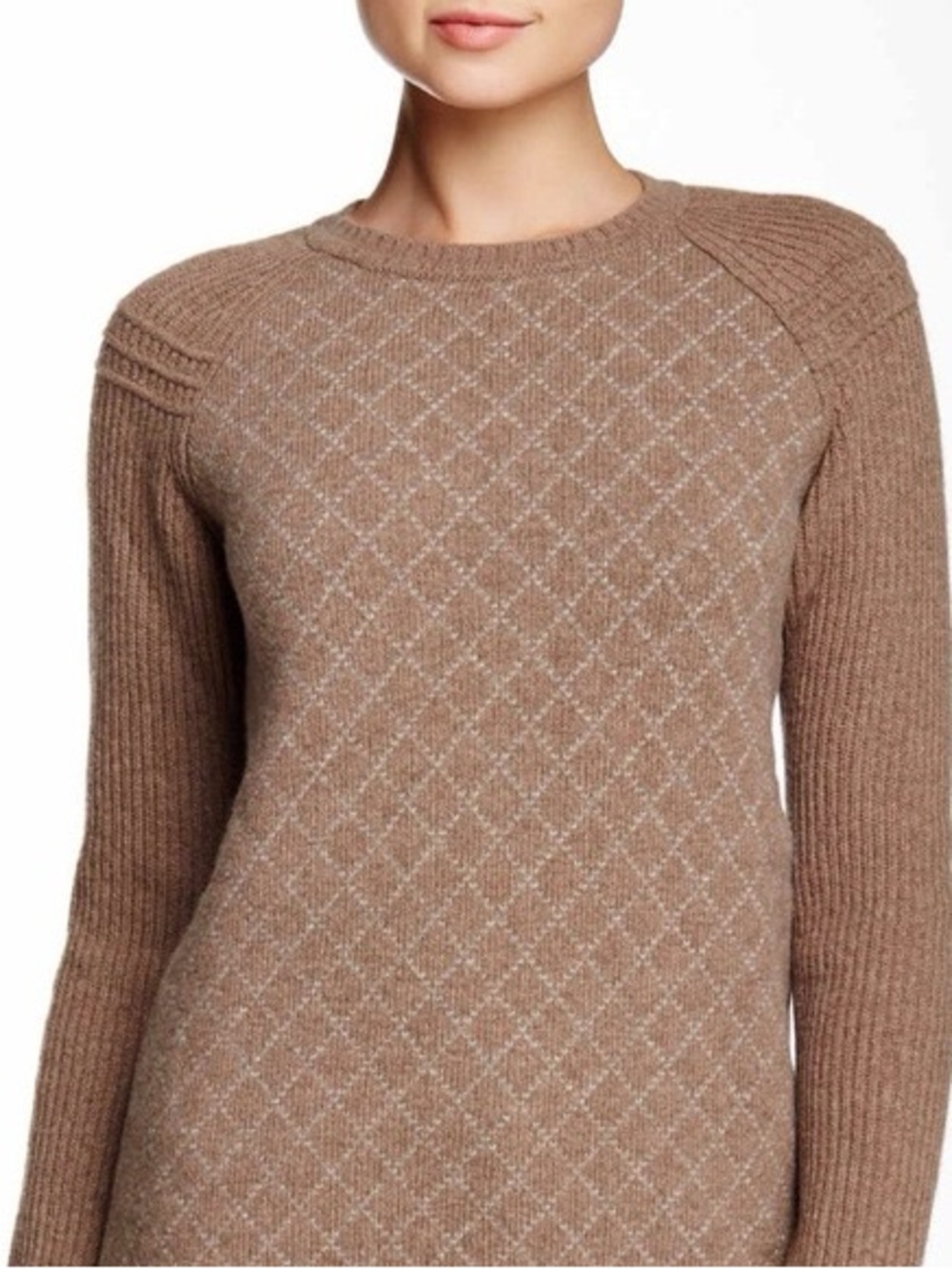 Barbour International Juno Sweater Lambswool Diamond Knit, Womens UK 8 US 4
